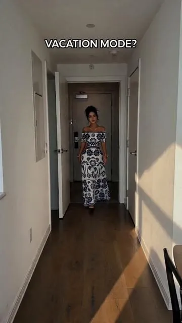 Women's Floral Off-Shoulder Short Sleeve Hollow Out Waist Dress, Tropical Vacation Style, Long Dress for Summer, Fashionable and Stylish #أزياء_صيفية_لطيفة #womenpartydress #amazonsummergoingouttops #trendydress #feelingirlmaxidress #womenssummeroutfitideas #amazonsummerdress #bohostyledress #72stylesinfinitydress #cuteoutfitsforwomen