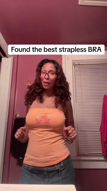 Guys I can finally wear tube tops and actually get support from a bra while wearing them! #tiktokfind #straplessbra 