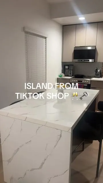 Took a chance on furniture from Tiktok shop… here’s my honest review. ✨ #Tiktokshop #kitchen #kitchenisland #apartment 
