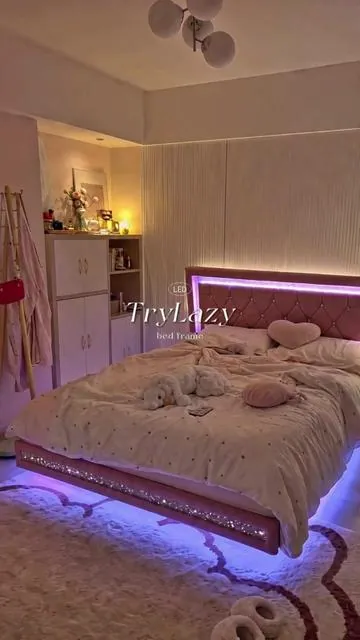 💖 FLASH SALE IS LIVE! 💖 The viral pink LED floating bed is finally on sale! Diamond details, luxury vibes, and a price you don’t want to miss. #FlashSale #PinkBedroom #LEDBed #BedroomGoals #ShopNow