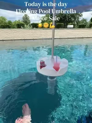 The floating pool umbrella all over TikTok is at its best price today 🌞💪☀️#dealsforyoudays #summerwins #poolparty #umbrella @Pasamic US 