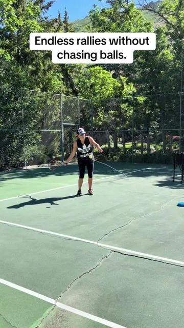 🎾 No hitting partner? This tennis rebounder lets you work on consistency, footwork, and timing whenever you want. One of my favorite ways to get extra reps in without needing a court full of players. #Tennis #TennisTraining #TennisLife #summerwins #dealsforyoudays 