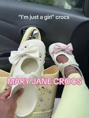 “I’m just a girl” crocs #crocs #maryjanecrocs #dealsforyoudays 