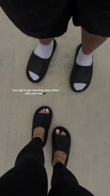 now available on tiktok! @Evans Sneakers #yeezys #yeezyslides #slides #dealsforyoudays #couplegoals 