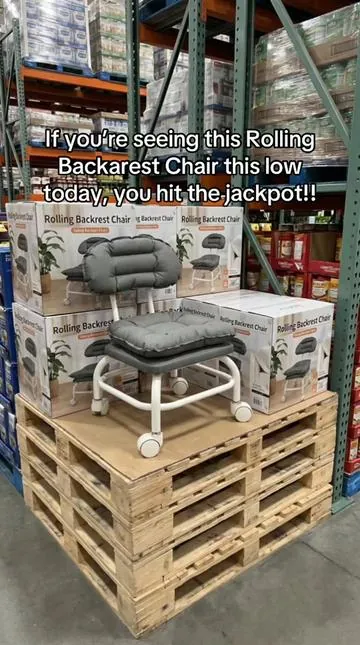 1 Count Rolling Backarest Chair, Silent Rolling Wheels For Home & Office #tiktokshopcreatorpicks 