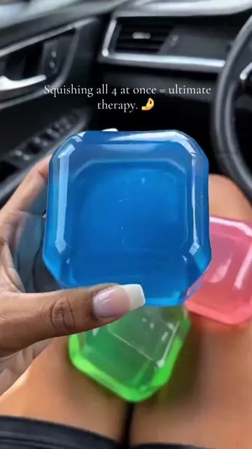 ⚡️I literally can’t stop watching them bounce back. 🤤 The texture on these cubes is unreal. Turn your volume all the way up and just relax. 🎧✨ Which one is your favorite? 👇#cubesquishy #slowrising #oddlysatisfying #desksetup #fidgettoys  