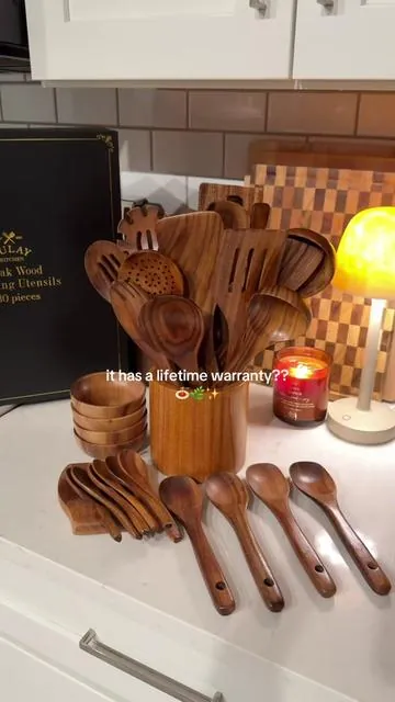 I love a gift that will be a part of someone’s future memories in their home 🥹 #housewarminggift #kitchenutensils #utensils #teakwood #DealsForYouDays 