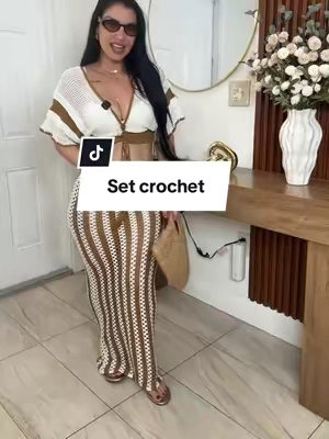 Skirt Sets Women 2 Piece Outfits Crochet Crop Tops and Striped Maxi Skirt Vacation Outfit Hawaiian outfit Featuring an openwork knit texture design Suitable for vacations, beaches, and cruises Valentine's Day ##tiktokshopcreatorpicks##dealsforyoudays##Summervibes##crochetset##crochetset