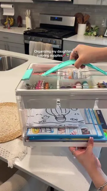 Love this organizer 😊 #vtopmart #storageorganizer #coloringsupplies #organized #momsoftiktok 