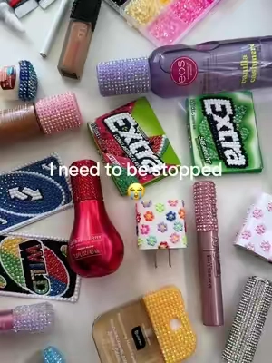 Obsessed #bedazzled #bedazzling #bedazzledmakeup #bling #bedazzlekit 