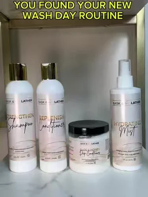 Achieve stronger hair with every wash with our Wash Day Bundle 💛🫧✨Individual results may vary #baskandlatherco #baskandlather #fyp #hairgrowth #hairgrowthtips 