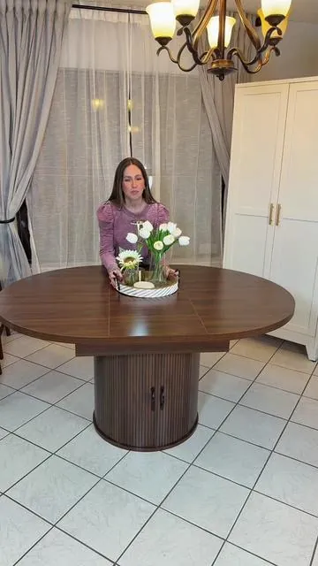 Extendable Round Dinning Table @FUSOU Furniture #weeklydeals #TikTokShopSummerTurnup #summerwins   #dealsforyoudays   #SummerVibes 