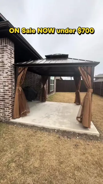 Beautiful Steel Gazebo under $700 😱💗 #dealsforyoudays #tiktokshopcreatorpicks #backyardmakeover #gazebo #tiktokmademebuyit 