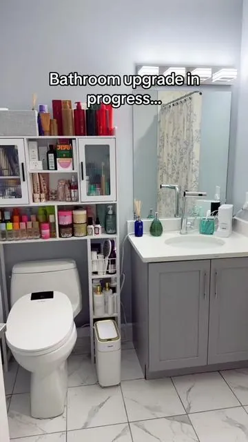 One piece completely transformed my bathroom! More storage, less clutter, and such a beautiful look. Definitely one of my favorite home upgrades. #DealsForYouDays #DFYD #BathroomMakeover #summerwins @AHB store #mia_manhattan_ny