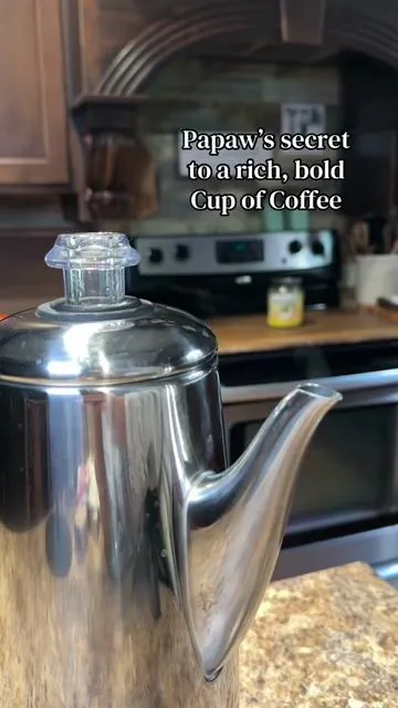 Papaws secret to bold, rich coffee… Stainless steel coffee percolator ☕️ #coffee #percalator #DealsForYouDays #SummerWins #coffeemaker 