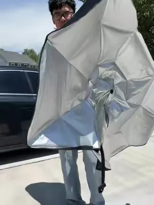 Always read the reviews for a car sunshade 😒 #sunshade #carsunshade #windshieldcover #caraccessories #dealsforyoudays 