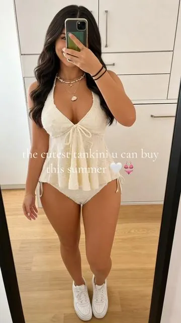 Loving this 🤍🤍 #twopieceset #tankini #summer #swimsuit #bodyteaa 