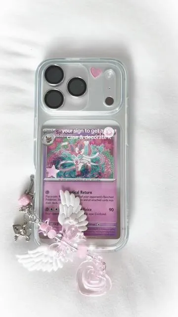 the perfect high quality clear case, linked in the video ♡  #clearphonecase #phonecase #dealsforyoudays #iphone17pro #pokemoncard 
