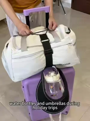 No More chaotic luggage!This strap Lets You carry Multiple Bags Like a pro #TravelHacks#LuggageEssentials#TravelMustHave#PackingTips#TravelGear