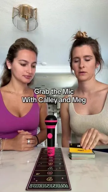 Meg needs to share that mic lol  #Grabthemic #calleyandmeg @Calley Blue @MegDav @Lucky Egg 