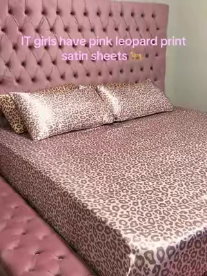 I love these pink leopard print satin sheets so girlalaaa 🐆 #leopardprint #satinsheets #bedsheetset #bedset #y2kaesthetic 