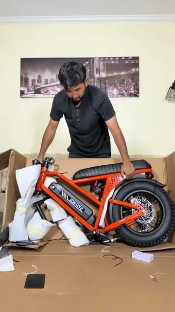 ESKUTE V100 E-Bike for Adults, 16" All-Terrain Fat Tire Electric Bicycle, Dual Suspension with 1500W Peak Motor, 48V 13Ah Long Range Battery, 28 MPH Speed for Commuting & Camping, Dual Suspension Ebike.  ##electricbike##ebike##ebikelife##dealsforyoudays##tiktokshopcreatorpicks @@Eskute