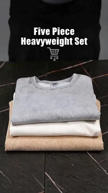 5-piece heavyweight t-shirt set 🔥 Pure cotton, loose fit, *so* soft! Perfect for summer 🌞 #DealsforYouDays #MensFashion #TshirtSet #SummerEssentials #FYP #TikTokMadeMeBuyIt