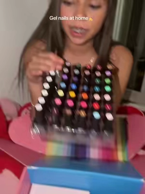 She always gets excited for new nail kits! #nailsathome #nails #gelnails 