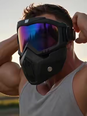 A Full face Goggle with Anti fog Higt definition Lenses a Detachable and Adjustable Ski Mask and a Comfortable Sponge Pad Made of Plastic.#mask #adjustableskimask #SummerVibes 