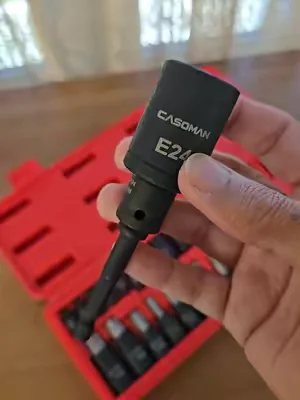 32-piece Torx & E-Torx socket set with sizes T8–T70 and E4–E24, perfect for mechanics, automotive repair, and garage projects. Heavy-duty chrome vanadium steel construction, impact adapters, and laser-etched markings for professional-grade performance and durability. #torxbits #puntas #impactdriver #garagetools #mechanictools 
