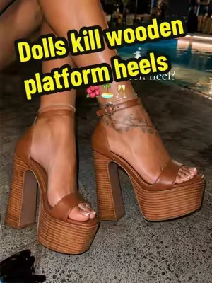 we dk her #SummerFashion #outfitinspo #highheels #platformheels #dealsforyoudays dolls kill wooden platform heels WOW