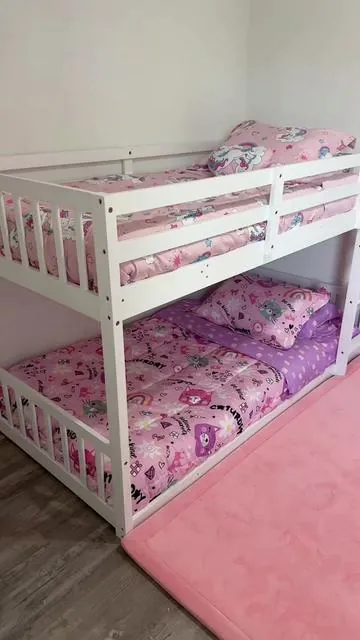 100% recomendada, justo como la la imaginé, excelente relación, calidad y precio 😍😍😍 Litera baja #JOYMOR de madera maciza (tamaño individual sobre individual) para niños y jóvenes; estructura con barandillas y escalera para niños y niñas; no requiere somier. #decoration 