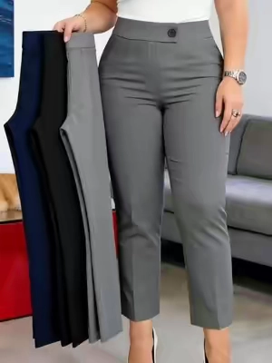 Women's #asymmetrical belt solid color casual #pants, made of Woven, #comfortable and #skin-friendly fabric, suitable for office and travel fashion Bottom, Casual Fashion Bottoms #dealsforyoudays 