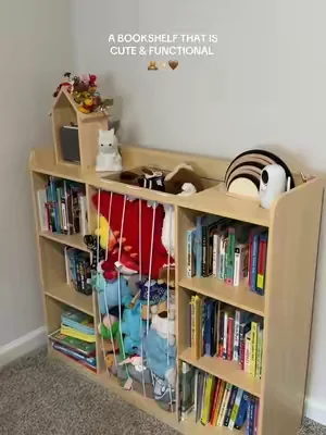 This bookshelf never lasts long so grab it while ya can 🤎 #MomsofTikTok #toddlermom #kidsroomdecor #kidsroom #parentsoftiktok 