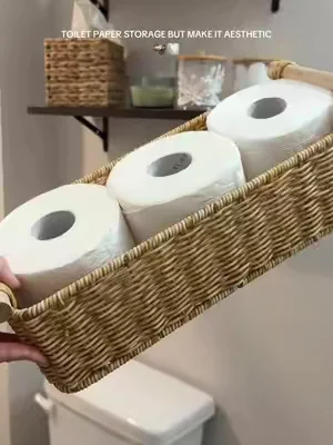 So many ways you can use this basket too 🧺 #storagebasket #bathroomdecor #homedecor #bathroomaesthetic #storage 