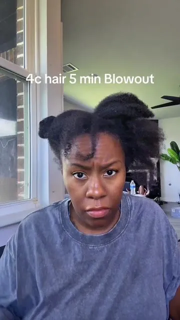 Hair care just got a LOT easier 😍 This blowout brush stretched and smoothed my 4C hair in minutes. #blowoutbrush #4chair #naturalhair #washday #hairtok 