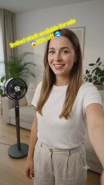 imited stock available for sale  50 % off 🥶  Sunspire Large Fan for Bedroom, 120° Oscillating Standing Fan, 85ft Air Circulator With Remote, DC Motor Quiet Floor Fans, Adjustable Height, 12 Speeds, 5 Modes, 12H Timer #cool #bedroom #summerproject  #summermashup #tiktokshop 