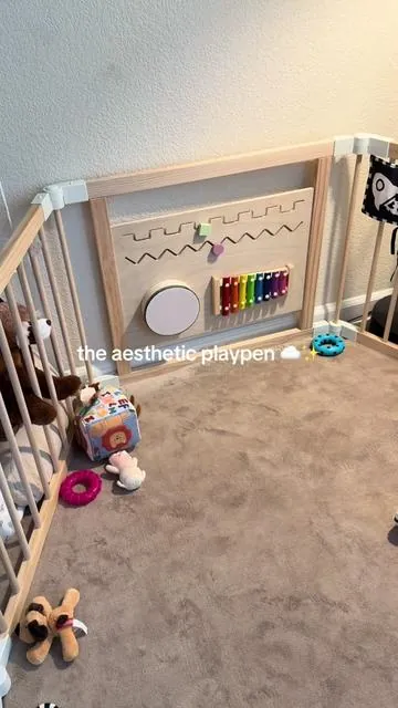 proof baby gear doesn’t have to be an eyesore 🤍 currently on sale 👆 #playpen #montessori #aesthetichome #dealsforyoudays #summervibes 