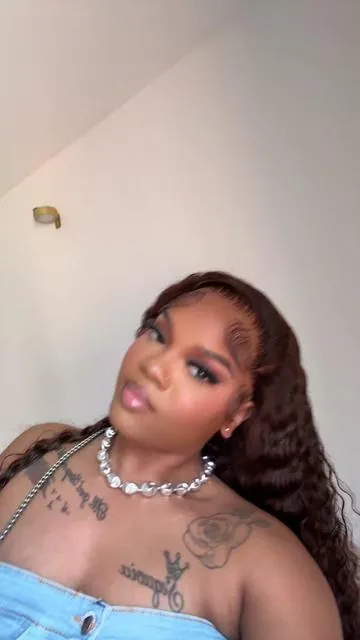 Shop @QinMei Hair Fashion 13x6 chocolate brown deep wave wig 🔥 #content #fyp #hair
