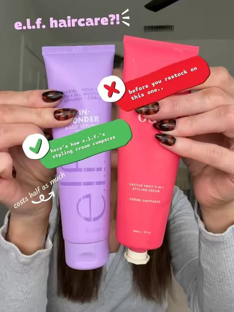 Wear test of the new e.l.f. styling cream.. I usually use the one that costs double but I’m really impressed with how similar @elfhaircare is. #elfyeah #eyeslipsface #elfhair #affordablehaircare #stylingcream 