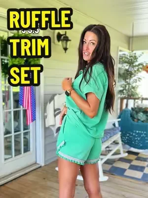 ruffle trim🤩 #twopieceset #springfashion #summerstyle #dealsforyoudays #summerwins 