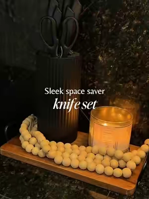 This modern knife set is perfect for saving space ✨ #knifeset #tiktokshop #tiktokshopmademebuyit 