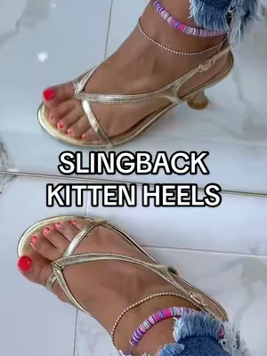 Fancy kitten heels!  #kittenheels #dressyshoes #goldsandals #summersandals #dealsforyoudays @Coutgo @Coutgo Fashion 