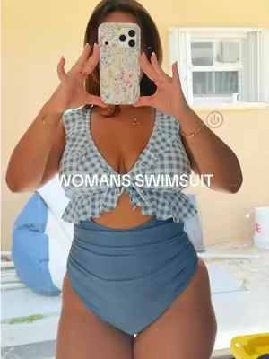 Finally found my new go-to bathing suit🧺🩵 #momswimsuit #womensbathingsuit #dealsforyoudays #poolday #beachdays