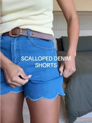 honestly the comfiest shorts, they’re stretchy and soft, and those scallops?! please 😮‍💨 @Aoysky Fashion  #scallopedshorts #denimshorts #momshorts #DealsForYouDays #SummerVibes 