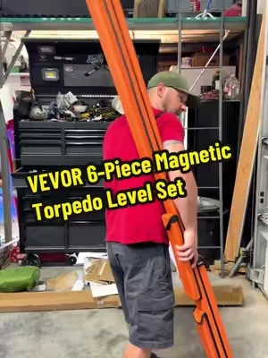 VEVOR 6-Piece Magnetic Torpedo Level Set, Aluminum Alloy Hardware Tools with 78/48/32/24/16/10 in Bubble Vial Rulers, 45/90/180 Degree Measurement, Shock-Resistant, SAE & Metric Scales #powertools #toolsofthetrade #tradesman #bluecollar #contractor @VEVOR Store 