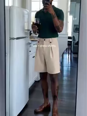 These tailored shorts are chef’s kiss🔥 #TailoredShorts #MensSummerFashion #tiktokshopmemorialda #MensStyle #SummerOutfit 