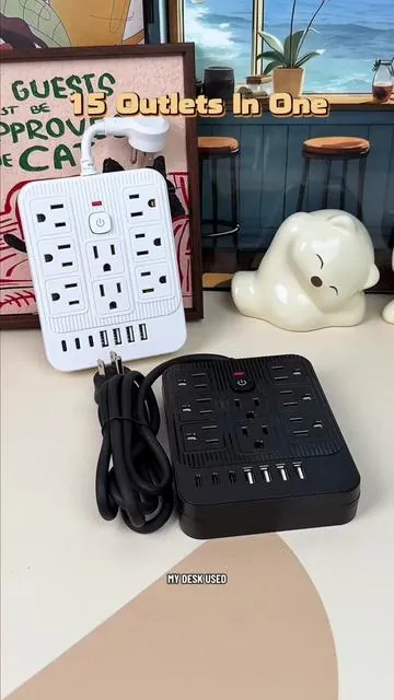 🔌⚡ One power strip for all your devices.#powerstrip #TechSetup #summerwins #DealsforYouDays #TikTokShopDealsforYouDays