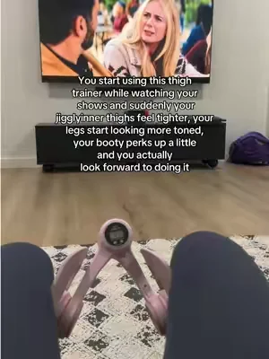 This thigh trainer is one of the easiest ways I've found to work on my inner thighs at home ✨ #thighmaster #innerthighexercise #homeworkout #tonedlegs #merach