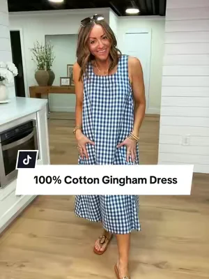 100% cotton, modest and perfectly basic ♥️ I’m 5’2” 127 in a Small #cottondress #ginghamdress #sundress #modestfashion #ginghamdress @CHOUYATOU 